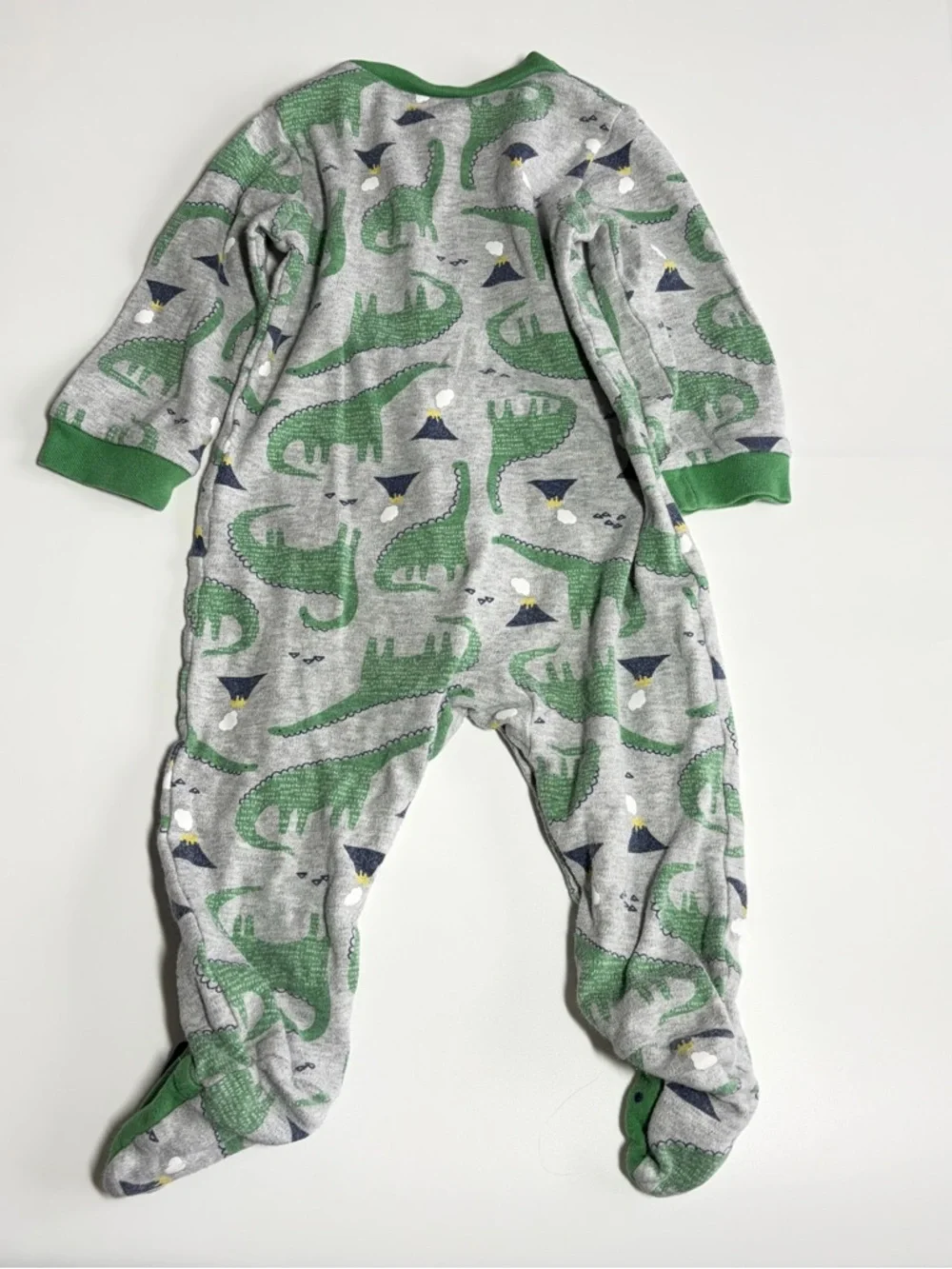 Bundle of Carter’s Baby Footie Pajamas Size 9 Months Fall Pumpkin Dino Stripes - Picture 10 of 15